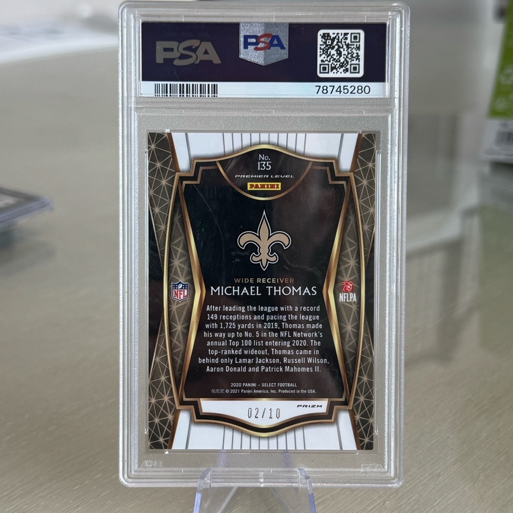 🔥 2020 Michael Thomas Gold Disco Prizm #02/10 Panini Select PSA 9 Saints SSP 🔥 - Picture 2 of 2